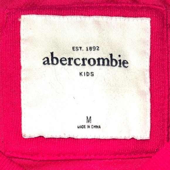 Abercrombie Kids sz M dark pink w sequin moose logo front long sleeve sweatshirt - Picture 11 of 12